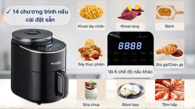 So sánh giá Nồi chiên không dầu kết hợp hấp Magic Eco 5 lít S05 rẻ nhất? - Ảnh 13