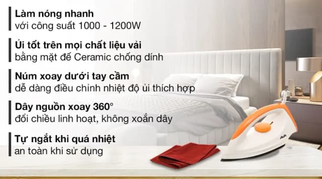 Top 1 so sánh giá Bàn ủi khô AVA 160 1200W - Tìm sản phẩm giá rẻ nhất - Ảnh 5