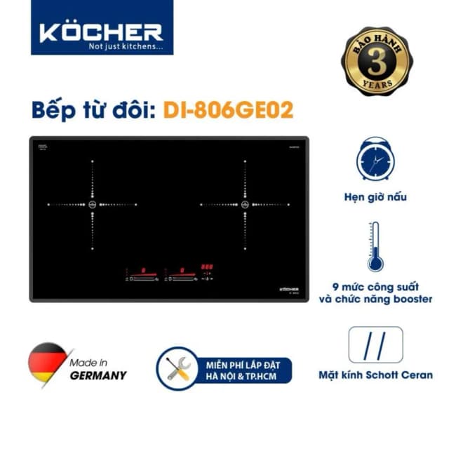 Top 1 so sánh giá Bếp từ đôi lắp âm Kocher DI-806GE02 - Tìm sản phẩm giá rẻ nhất - Ảnh 5