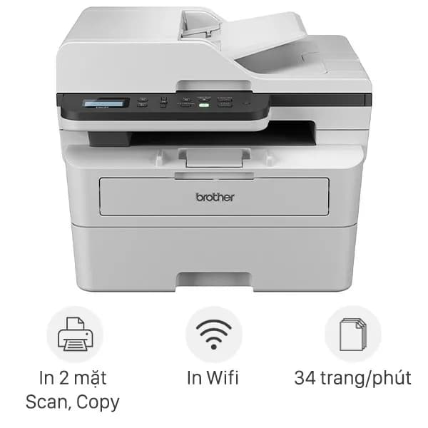 Máy in laser trắng đen đa năng Brother DCP-B7640DW Wifi - Ảnh 4