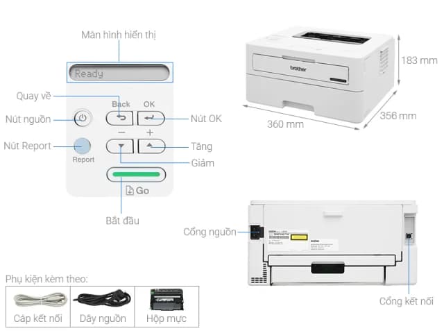 So sánh giá Máy in laser trắng đen đơn năng Brother HL-B2100D rẻ nhất? - Ảnh 3