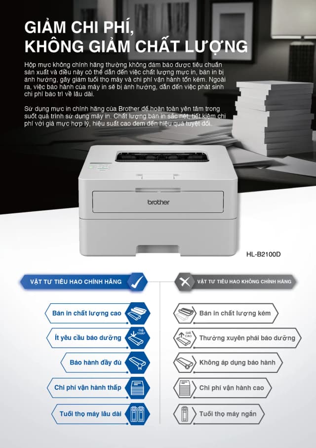 So sánh giá Máy in laser trắng đen đơn năng Brother HL-B2100D rẻ nhất? - Ảnh 6