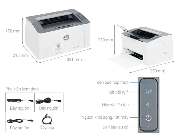 So sánh giá Máy in laser trắng đen đơn năng HP 108w (4ZB80A) rẻ nhất? - Ảnh 5