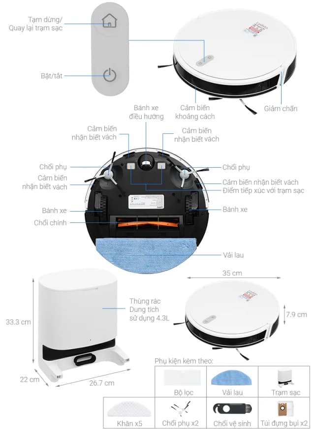 So sánh giá Robot hút bụi lau nhà Lydsto G2 rẻ nhất? - Ảnh 5
