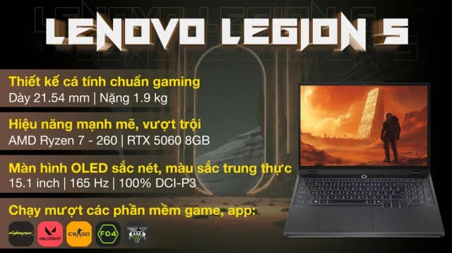 Top 1 so sánh giá Laptop Lenovo Gaming Legion 5 15AHP10 - 83M00030VN (R7 260, 24GB, 1TB, RTX 5060 8GB, WQXGA OLED 165Hz, OfficeH24, Win11) - Tìm sản phẩm giá rẻ nhất - Ảnh 15