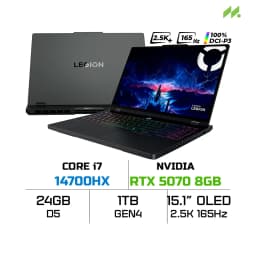 Laptop Lenovo Gaming Legion 5 15IRX10 - 83LY004GVN (i7 14700HX, 24GB, 1TB, RTX 5070 8GB, WQXGA OLED 165Hz, OfficeH24, Win11) - Giá rẻ nhất hôm nay - Ảnh 1