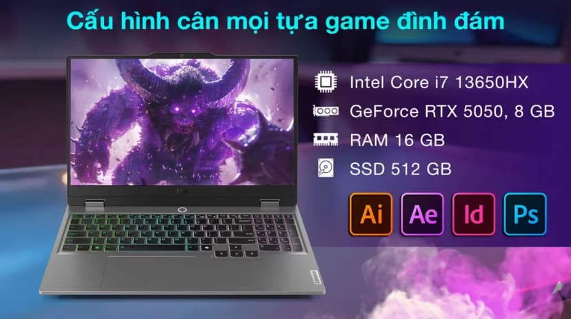 Laptop Lenovo Gaming LOQ 15IRX10 - 83JE00PEVN (i7 13650HX, 16GB, 512GB, RTX 5050 8GB, Full HD 144Hz, Win11) - Giá rẻ nhất hôm nay - Ảnh 3