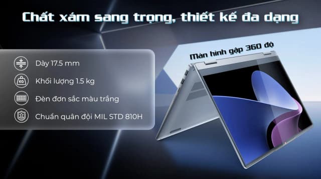 Top 1 so sánh giá Laptop Lenovo IdeaPad 5 2in1 14IRH9 - 83KX003XVN (i7 13620H, 16GB, 512GB, WUXGA OLED, Cảm ứng, Win11) - Tìm sản phẩm giá rẻ nhất - Ảnh 8