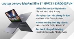 Laptop Lenovo IdeaPad Slim 3 14IWC11 - 83RQ002PVN (Core 5 320, 8GB, 512GB, WUXGA, Win11) - Giá rẻ nhất hôm nay - Ảnh 3