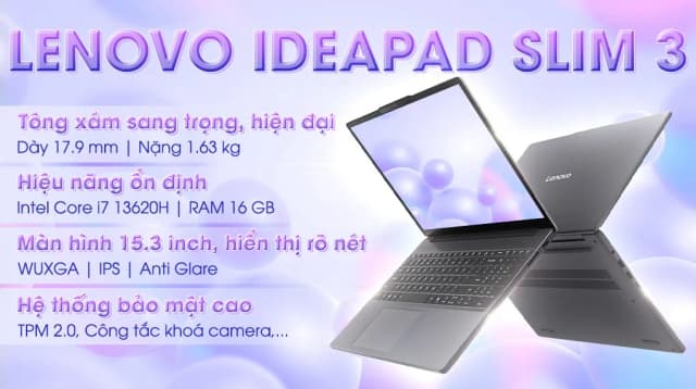 So sánh giá Laptop Lenovo IdeaPad Slim 3 15IRH10 - 83K1000JVN (i7 13620H, 16GB, 512GB, WUXGA, Win11) rẻ nhất? - Ảnh 15