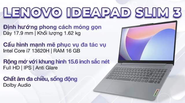 Laptop Lenovo Ideapad Slim 3 15IRH8 - 83EM003FVN (i7 13620H, 16GB, 1TB, Full HD, Win11) - 5