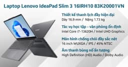 So sánh giá Laptop Lenovo Ideapad Slim 3 16IRH10 - 83K20001VN (i7 13620H, 16GB, 512GB, WUXGA, Win11) - Tìm sản phẩm giá rẻ nhất - Ảnh 15