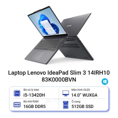 Laptop Lenovo Ideapad Slim 3 14IRH10 - 83K0000BVN (i5 13420H, 16GB, 512GB, WUXGA OLED, Win11) - 15