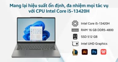 Laptop Lenovo Ideapad Slim 3 14IRH10 - 83K0000BVN (i5 13420H, 16GB, 512GB, WUXGA OLED, Win11) - 16