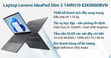 Laptop Lenovo Ideapad Slim 3 14IRH10 - 83K0000BVN (i5 13420H, 16GB, 512GB, WUXGA OLED, Win11) - 10