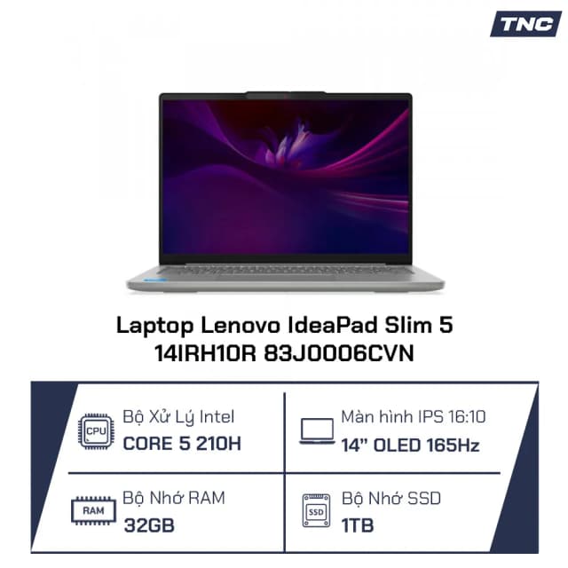 Laptop Lenovo IdeaPad Slim 5 OLED 14IRH10R - 83J0006CVN (Core 5 210H, 32GB, 1TB, WUXGA OLED, Win11) - 8