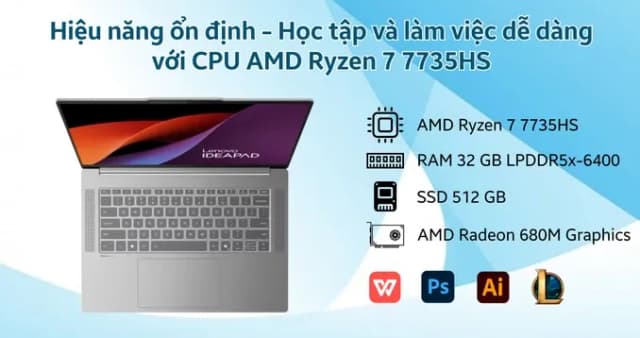 Laptop Lenovo IdeaPad Slim 5 OLED 15ARP10 - 83J3002SVN (R7 7735HS, 32GB, 512GB, WQXGA OLED 165Hz, Win11) - 8