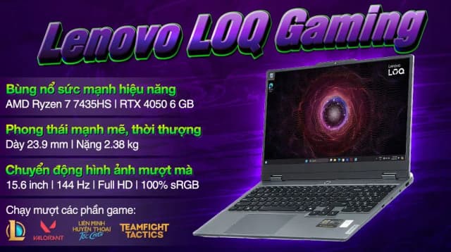 Laptop Lenovo Gaming LOQ 15ARP9 - 83JC00J0VN (R7 7435HS, 24GB, 512GB, RTX 4050 6GB, Full HD 144Hz, Win11) - 2