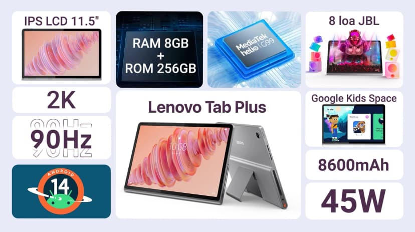 Máy tính bảng Lenovo Tab Plus WiFi 8GB/256GB - Giá rẻ nhất hôm nay - Ảnh 11