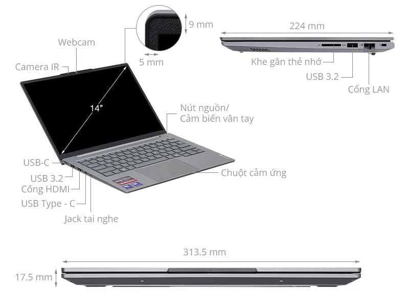 Laptop Lenovo ThinkBook 14 - 21SJ006YVN (Ultra 7 255H, 32GB, 1TB, WUXGA, Win11) - Giá rẻ nhất hôm nay - Ảnh 5