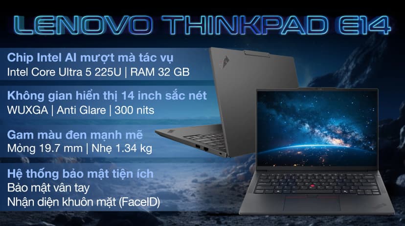 Laptop Lenovo ThinkPad E14 Gen 7 - 21SX005QVN (Ultra 5 225U, 32GB, 1TB, WUXGA, Win11) - Giá rẻ nhất hôm nay - Ảnh 3