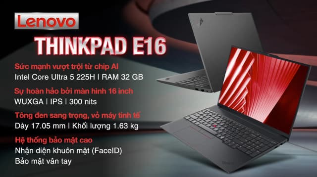 Laptop Lenovo ThinkPad E16 - 21SR002QVN (Ultra 5 225H, 32GB, 512GB, WUXGA, Win11) - 3
