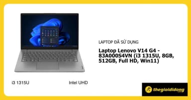 Laptop Lenovo V14 G4 - 83A000S4VN (i3 1315U, 8GB, 512GB, Full HD, Win11) - 13