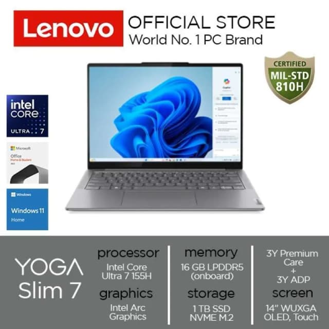 Top 1 so sánh giá Laptop Lenovo Yoga Slim 7 OLED 14IMH9 - 83CV00DKVN (Ultra 7 155H, 32GB, 1TB, WUXGA OLED, OfficeH24+365, Win11) - Tìm sản phẩm giá rẻ nhất - Ảnh 15
