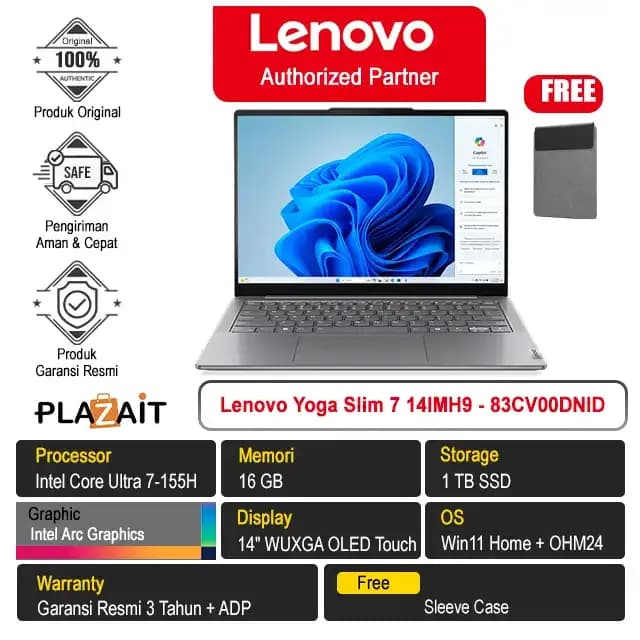 Laptop Lenovo Yoga Slim 7 OLED 14IMH9 - 83CV00DKVN (Ultra 7 155H, 32GB, 1TB, WUXGA OLED, OfficeH24+365, Win11) - Giá rẻ nhất hôm nay - Ảnh 22