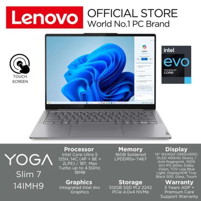 Top 1 so sánh giá Laptop Lenovo Yoga Slim 7 OLED 14IMH9 - 83CV00DKVN (Ultra 7 155H, 32GB, 1TB, WUXGA OLED, OfficeH24+365, Win11) - Tìm sản phẩm giá rẻ nhất - Ảnh 26
