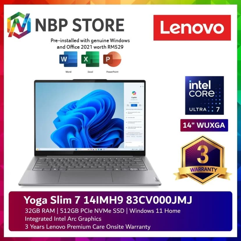 Laptop Lenovo Yoga Slim 7 OLED 14IMH9 - 83CV00DKVN (Ultra 7 155H, 32GB, 1TB, WUXGA OLED, OfficeH24+365, Win11) - Giá rẻ nhất hôm nay - Ảnh 41