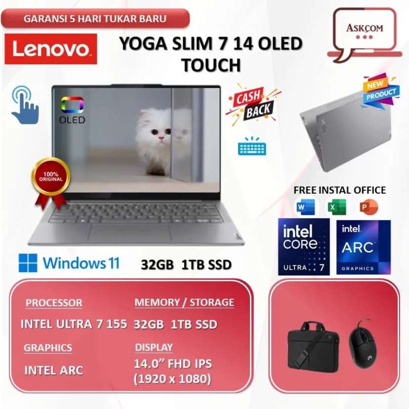 Laptop Lenovo Yoga Slim 7 OLED 14IMH9 - 83CV00DKVN (Ultra 7 155H, 32GB, 1TB, WUXGA OLED, OfficeH24+365, Win11) - Giá rẻ nhất hôm nay - Ảnh 44