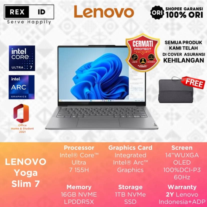Laptop Lenovo Yoga Slim 7 OLED 14IMH9 - 83CV00DKVN (Ultra 7 155H, 32GB, 1TB, WUXGA OLED, OfficeH24+365, Win11) - Giá rẻ nhất hôm nay - Ảnh 47