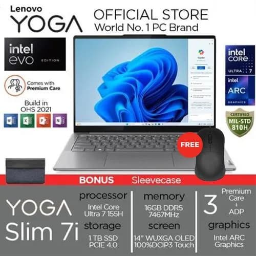 Top 1 so sánh giá Laptop Lenovo Yoga Slim 7 OLED 14IMH9 - 83CV00DKVN (Ultra 7 155H, 32GB, 1TB, WUXGA OLED, OfficeH24+365, Win11) - Tìm sản phẩm giá rẻ nhất - Ảnh 50