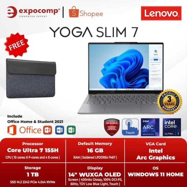 Top 1 so sánh giá Laptop Lenovo Yoga Slim 7 OLED 14IMH9 - 83CV00DKVN (Ultra 7 155H, 32GB, 1TB, WUXGA OLED, OfficeH24+365, Win11) - Tìm sản phẩm giá rẻ nhất - Ảnh 60