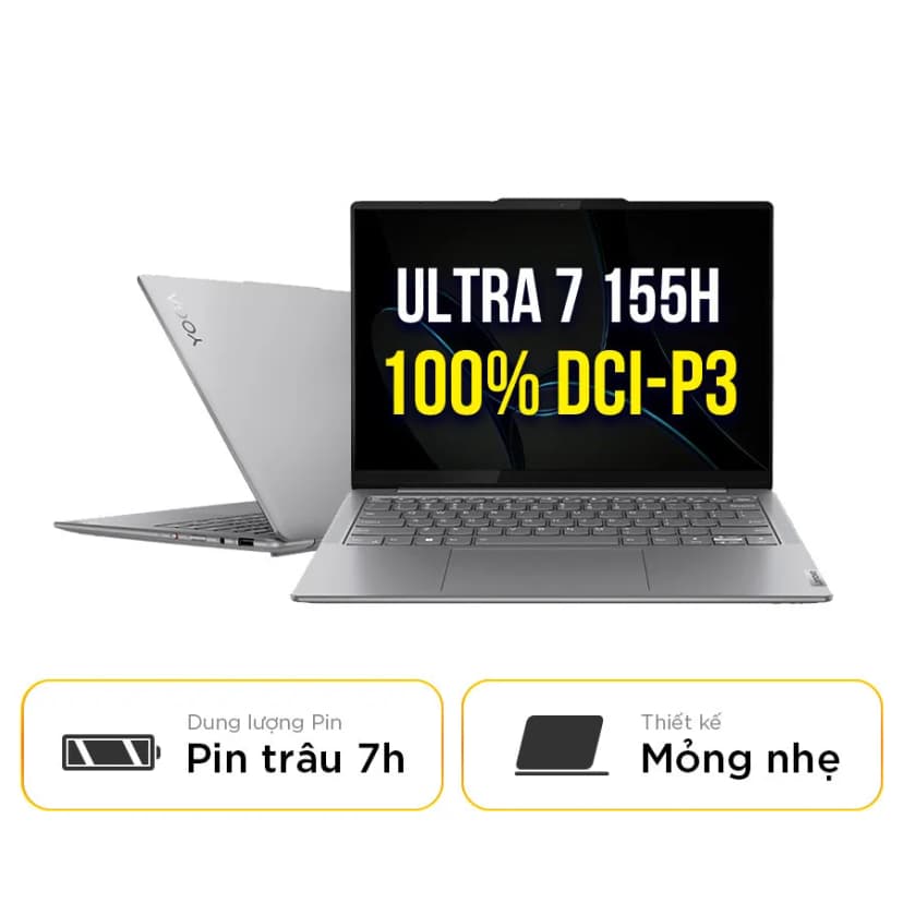 Laptop Lenovo Yoga Slim 7 OLED 14IMH9 - 83CV00DKVN (Ultra 7 155H, 32GB, 1TB, WUXGA OLED, OfficeH24+365, Win11) - Giá rẻ nhất hôm nay - Ảnh 7