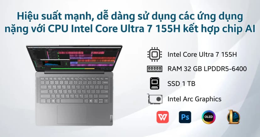 Laptop Lenovo Yoga Slim 7 OLED 14IMH9 - 83CV00DKVN (Ultra 7 155H, 32GB, 1TB, WUXGA OLED, OfficeH24+365, Win11) - Giá rẻ nhất hôm nay - Ảnh 71