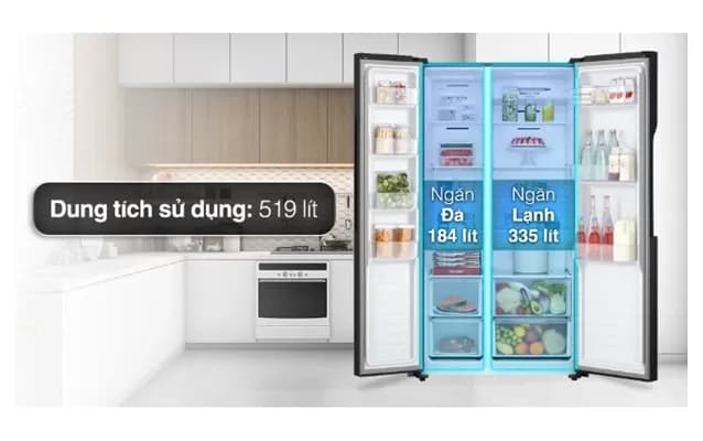 So sánh giá Tủ lạnh LG Inverter 519 lít Side By Side GR-B256BL rẻ nhất? - Ảnh 7