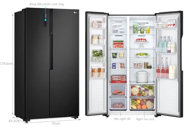 So sánh giá Tủ lạnh LG Inverter 519 lít Side By Side GR-B256BL rẻ nhất? - Ảnh 9