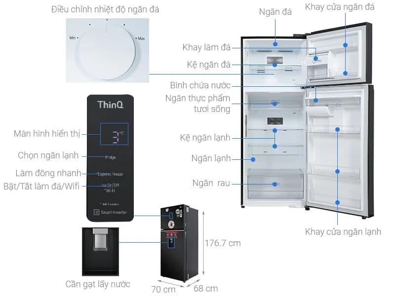 Tủ lạnh LG Inverter 394 lít GN-D392BLA - Giá rẻ nhất hôm nay - Ảnh 6
