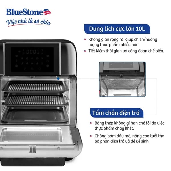 So sánh giá Lò chiên không dầu BlueStone 10 lít AFB-5888 rẻ nhất? - Ảnh 12