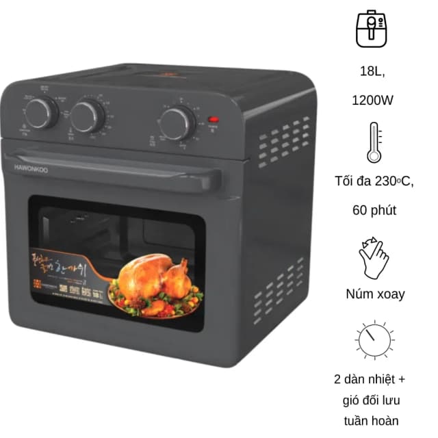 So sánh giá Lò chiên không dầu Hawonkoo 18 lít AFH-180-GR rẻ nhất? - Ảnh 4