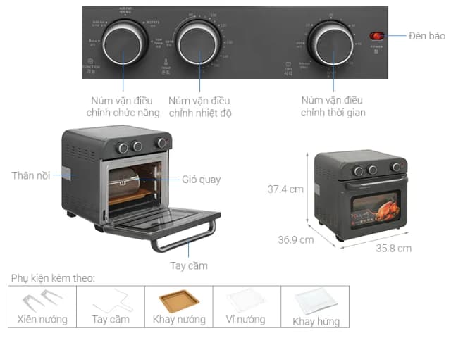 So sánh giá Lò chiên không dầu Hawonkoo 18 lít AFH-180-GR rẻ nhất? - Ảnh 8