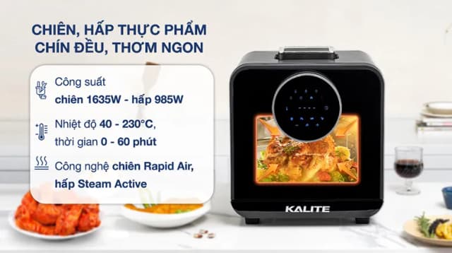 Top 1 so sánh giá Lò chiên không dầu kết hợp hấp Kalite 15 lít STEAM STAR - Tìm sản phẩm giá rẻ nhất - Ảnh 4