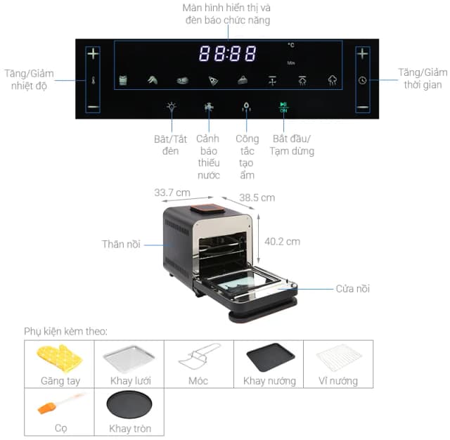 Top 1 so sánh giá Lò chiên không dầu kết hợp hấp Kalite 15 lít STEAM STAR - Tìm sản phẩm giá rẻ nhất - Ảnh 32