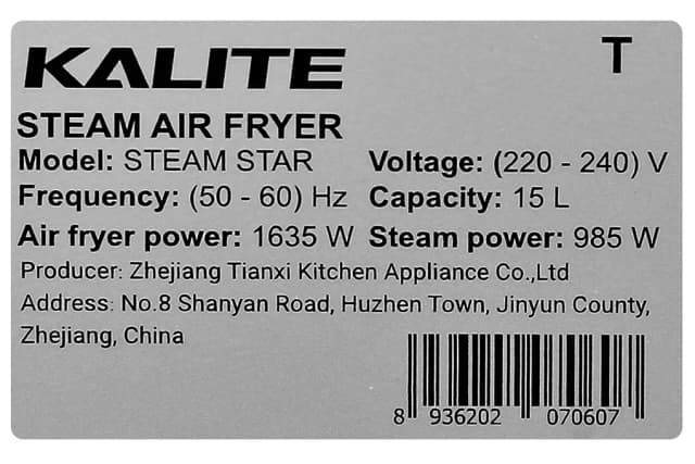 Top 1 so sánh giá Lò chiên không dầu kết hợp hấp Kalite 15 lít STEAM STAR - Tìm sản phẩm giá rẻ nhất - Ảnh 72