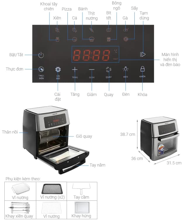 Top 1 so sánh giá Lò chiên không dầu kết hợp hấp Kalite 15 lít STEAM STAR - Tìm sản phẩm giá rẻ nhất - Ảnh 84