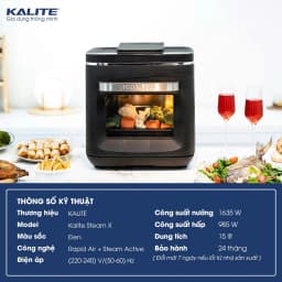So sánh giá Lò chiên không dầu kết hợp hấp Kalite 15 lít STEAM X - Tìm sản phẩm giá rẻ nhất - Ảnh 1