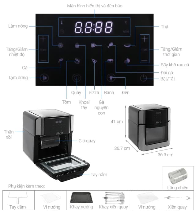 Top 1 so sánh giá Lò chiên không dầu Sunhouse Mama SHD4088 15 lít - Tìm sản phẩm giá rẻ nhất - Ảnh 9
