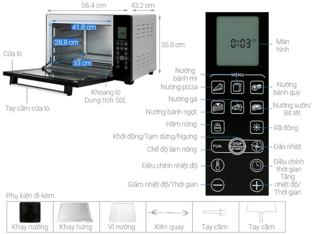 So sánh giá Lò Nướng Sanaky VH 5088N2D 50 lít rẻ nhất? - Ảnh 6